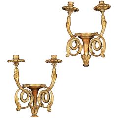 Pair of Neoclassical Style Wall Lights in the Manner of Karl Schinkel