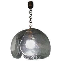 Mid-Century Modern Kaiser Leuchten Chandelier with Mazzega Glass