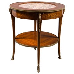 Inset Marble-Top Round Table