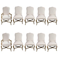 Set of Ten Giltwood Dining Chairs