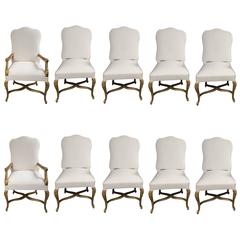 Set of Ten Giltwood Dining Chairs 4