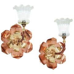 Antique Pair of Arts & Crafts Wall Sconces by W.A.S Benson