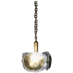 Mid-Century Modern Kaiser Leuchten Chandelier with Mazzega Glass 3