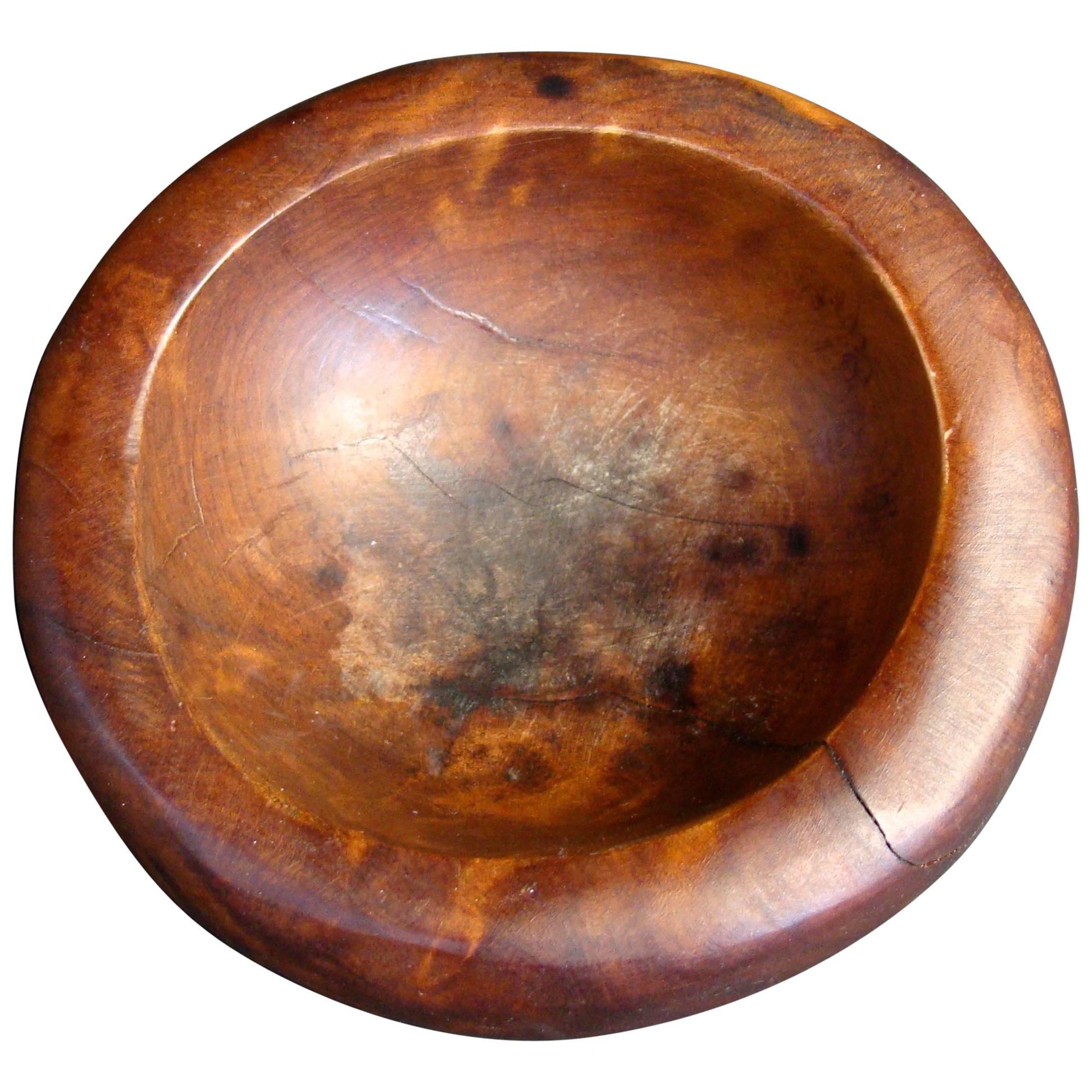 1950s Walnut Burl Bowl by Odile Noll For Sale
