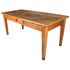 Antique Large 19th Century, French Cherrywood Farmhouse Table