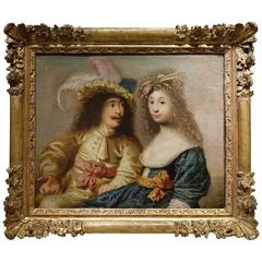 Portrait of a Young Couple of Aristocrats, Flemish School 17th Century