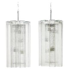 One of Eight Large Glass Chandeliers by Doria, 1960s 5