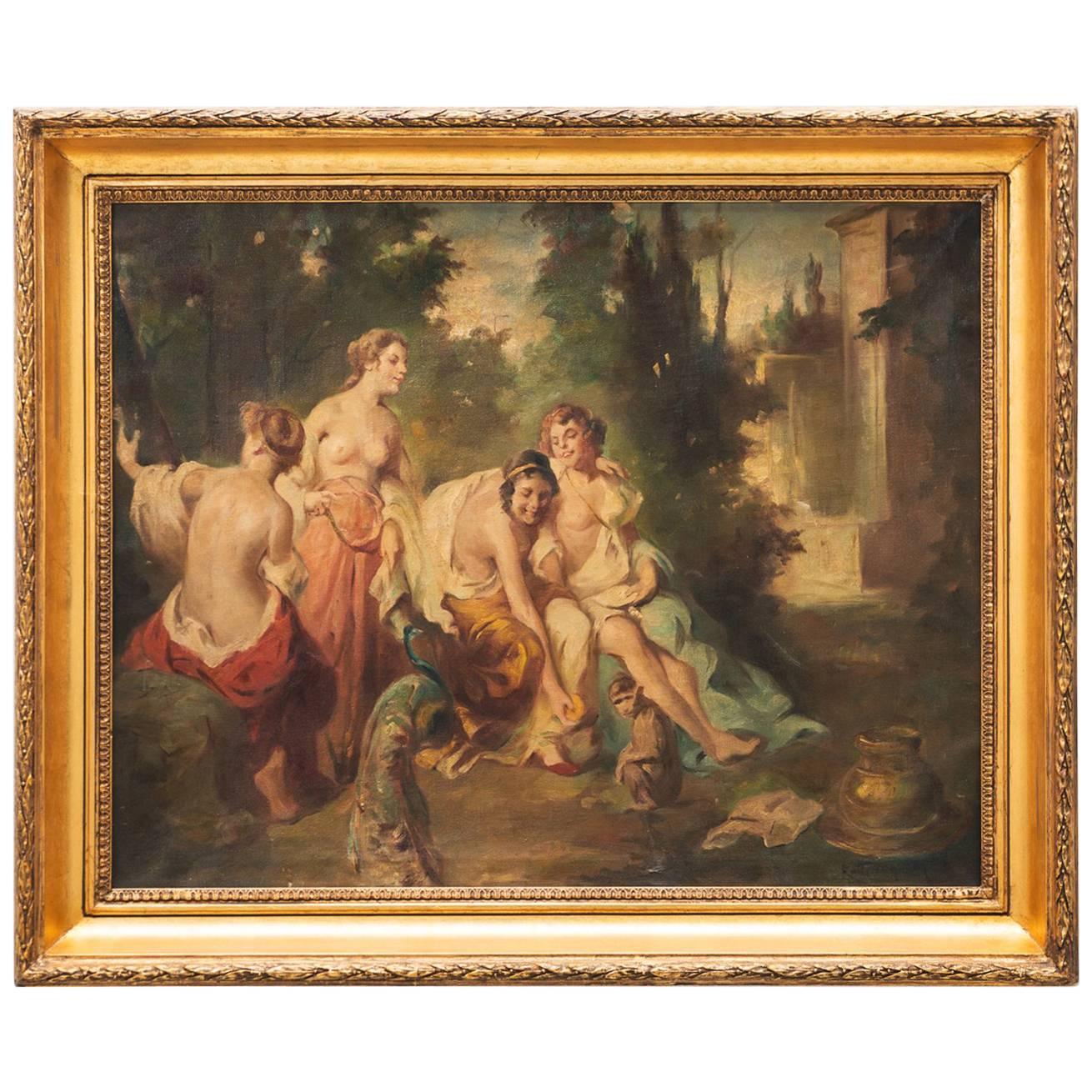 17th Century, French Nymphs Painting