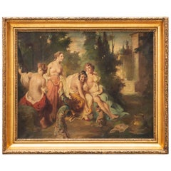 Antique 17th Century, French Nymphs Painting