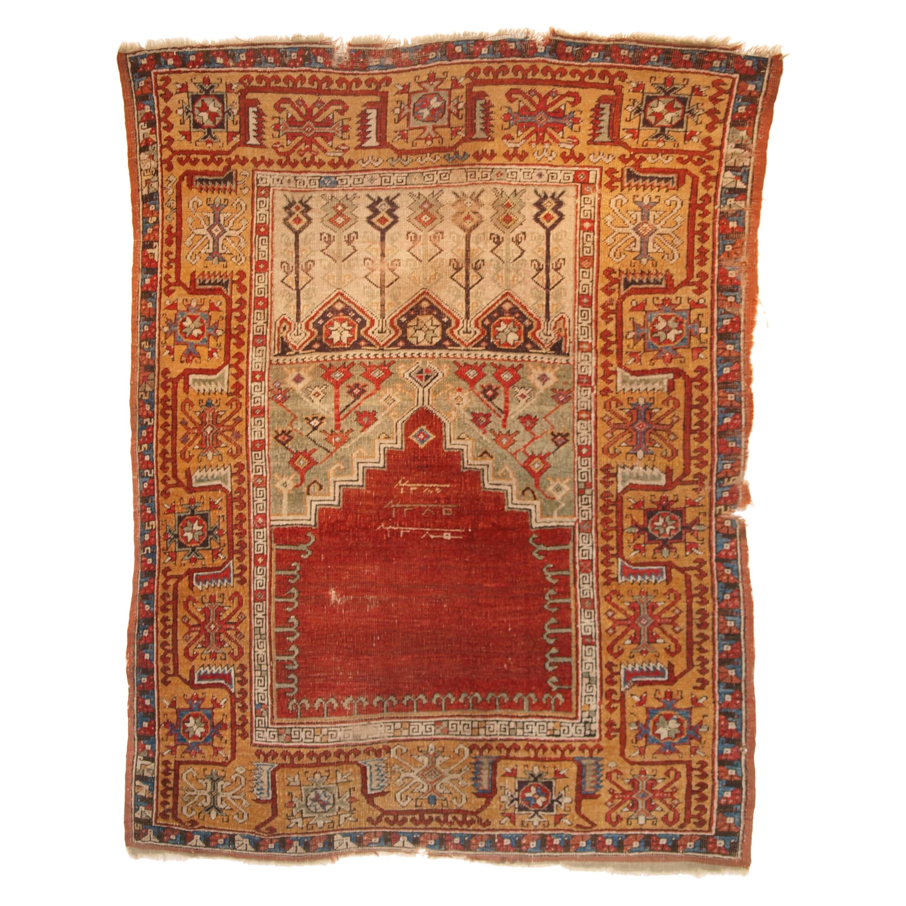 Antique Turkish Ladik Prayer Rug, a Superb Early Dated Example