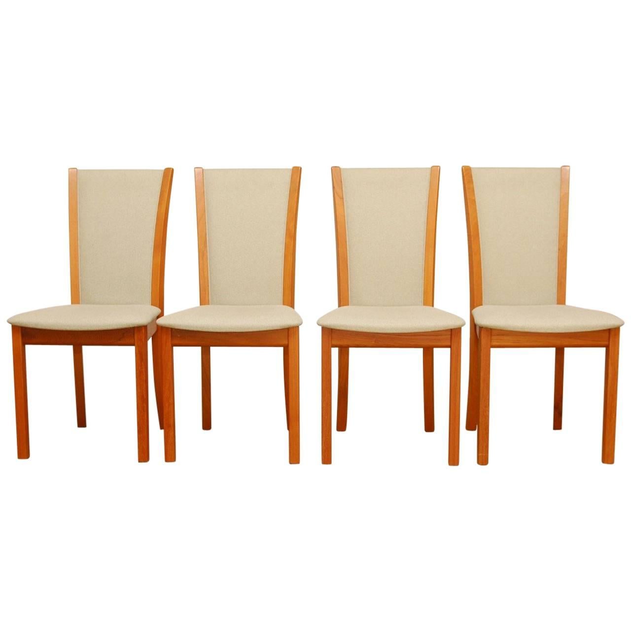 Set of Four Danish Teak Dining Chairs by Skovby