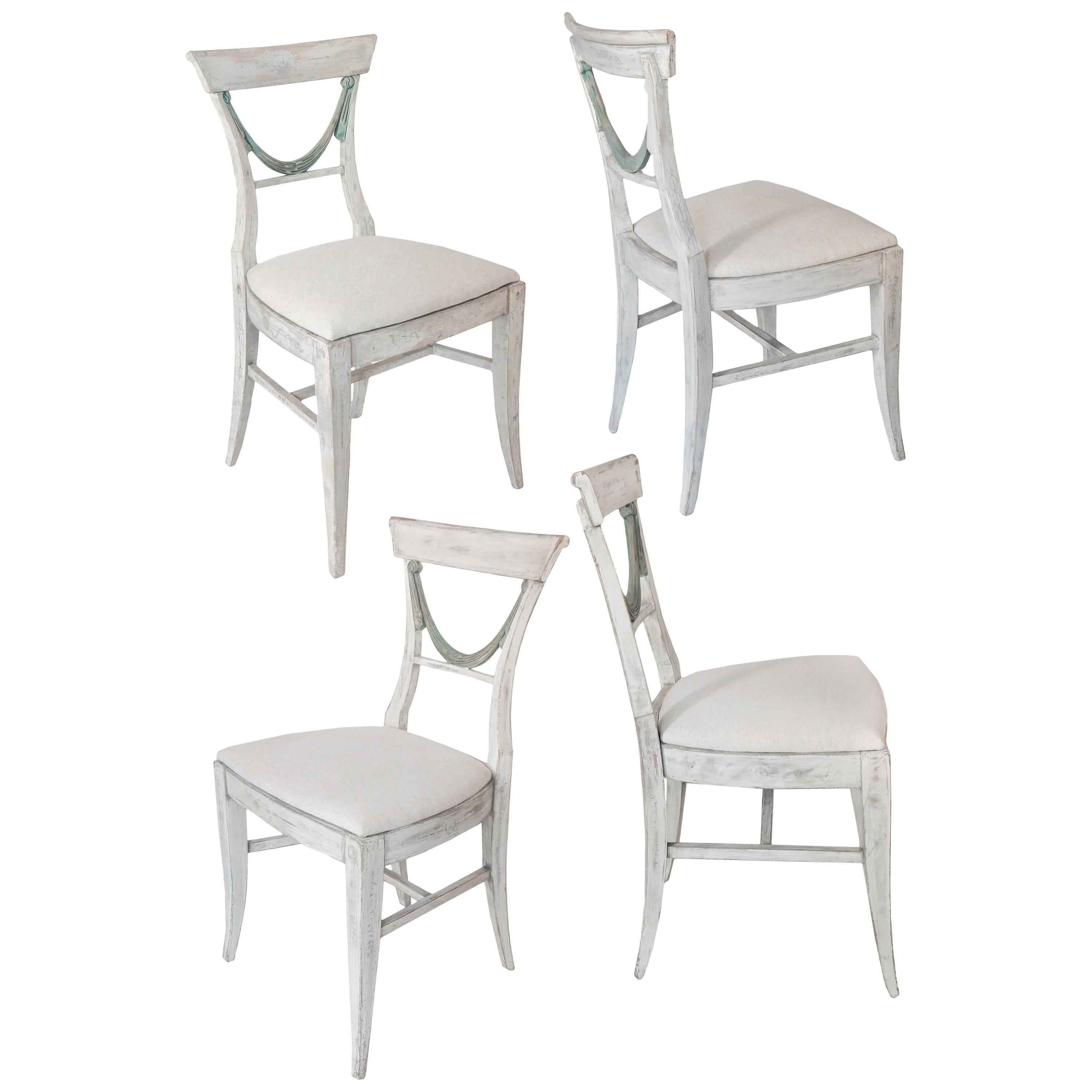 Set of Four Swedish Dining Chairs For Sale