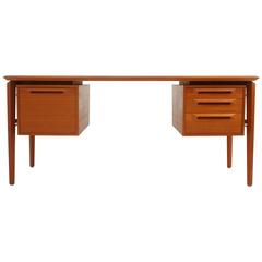 Rare Teak Desk by Ib Kofod Larsen for Seffle Møbelfabrik, Sweden, 1960s