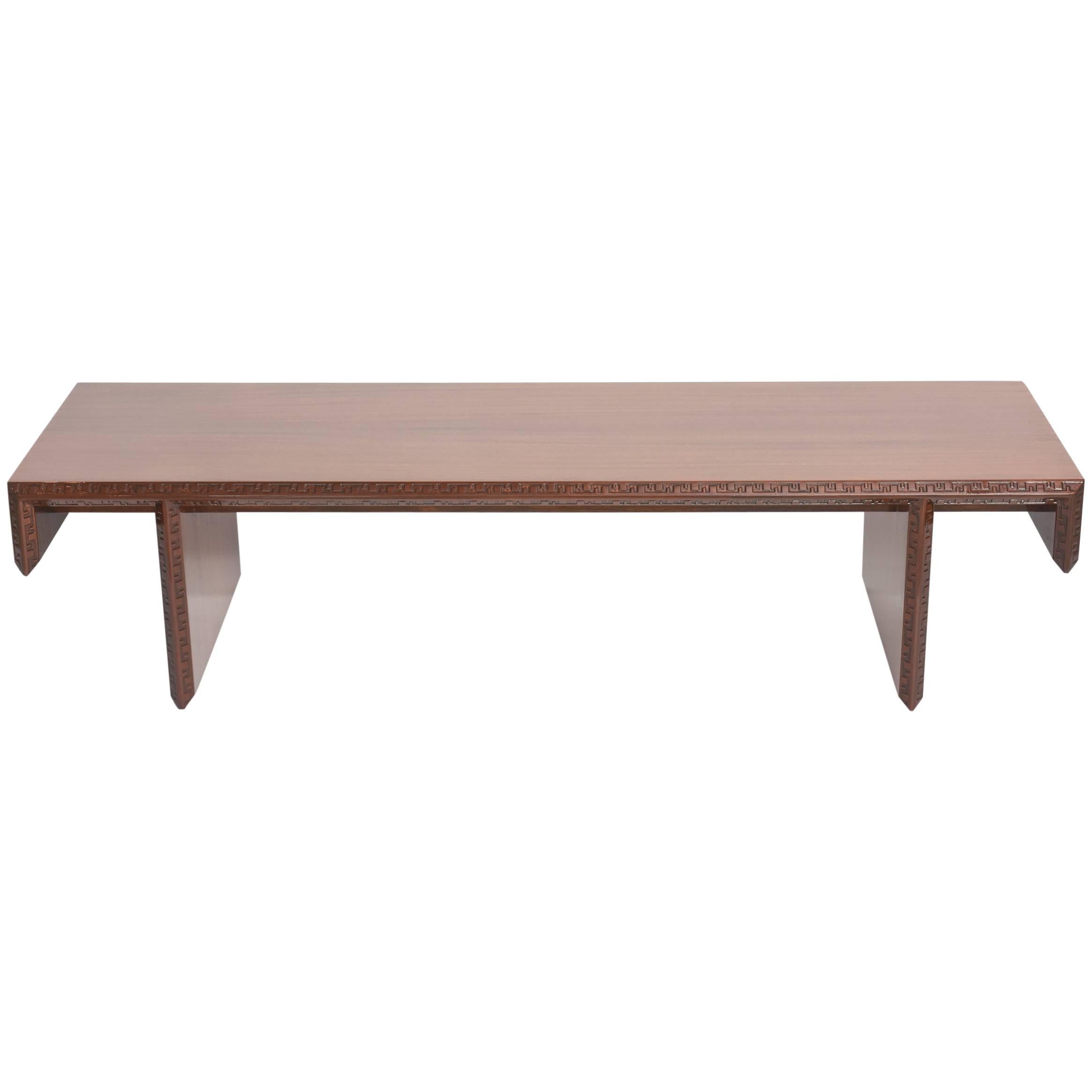 American Modern Mahogany "Taliesin Group" Low Table or Bench, Frank Lloyd Wright For Sale