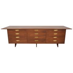 American Modern Walnut and Brass 12-Door Chest, George Nakashima 3