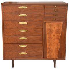 Rare American Modern Walnut and Burl Walnut Highboy, George Nakashima 4