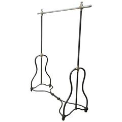 P.Lauzur Paris 1900s Adjustable Iron and Brass Coat or Cloth Rack