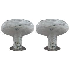 Charming Pair of Murano Glass Tablelamps by Mazzega, Italy, 1970 5