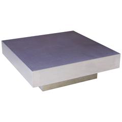 Custom Aluminum Geometric Square Coffee Table, 1980s 7