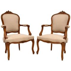 Pair of Antique French Salon Armchairs