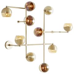 Float Brass and Glass Wall Sconce 10