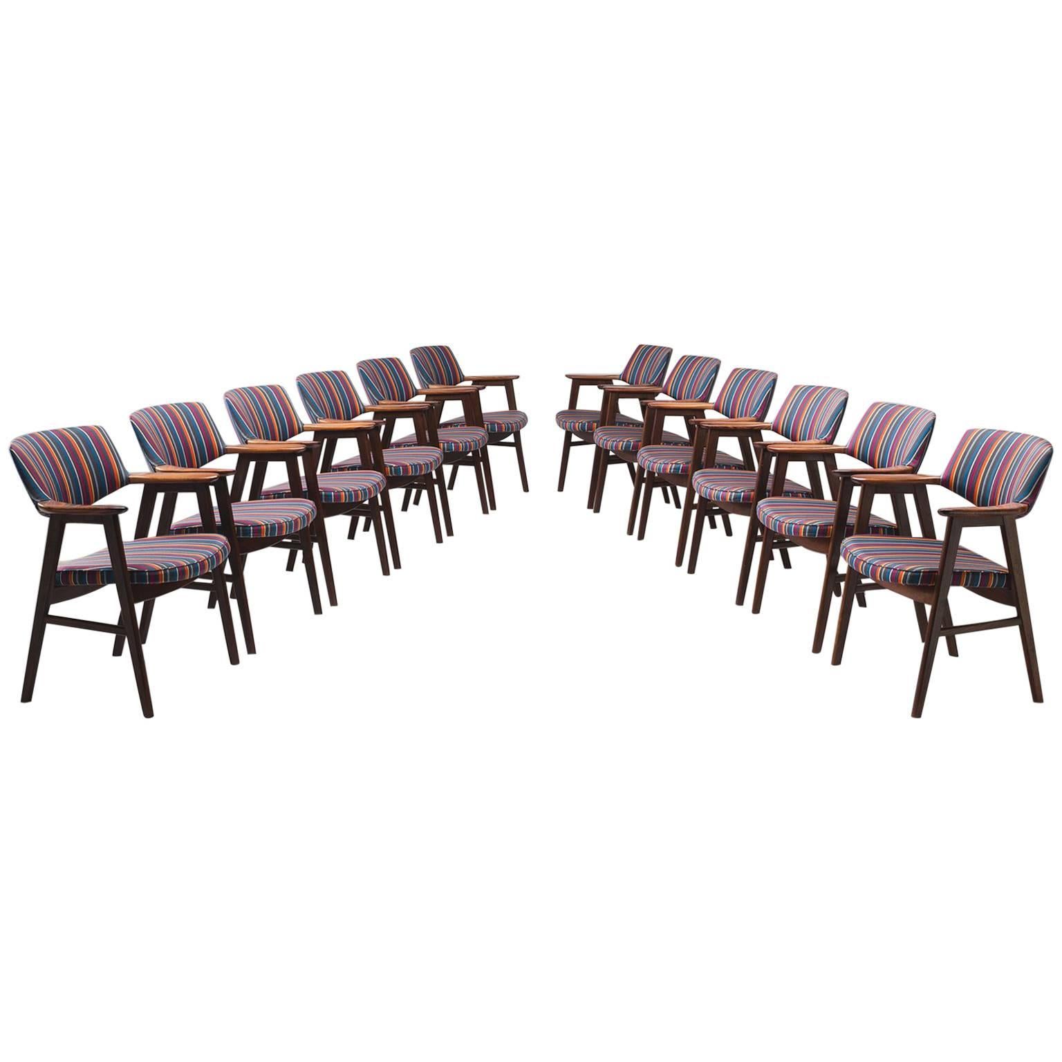 Set of 12 Dining Chairs in Rosewood