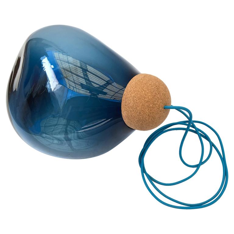 Modern Blown Glass Stone Lamp with Cork Cap For Sale at 1stdibs