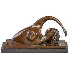 Bronze Swimmer Sculpture, W.Current