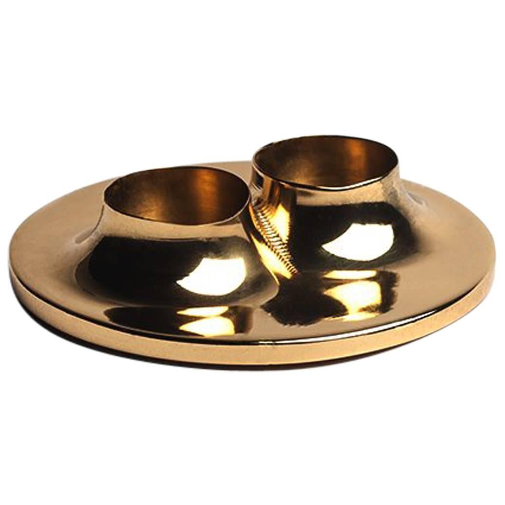 Solid Brass Candleholder, Eleven, Handcrafted and Designed in Chicago For Sale