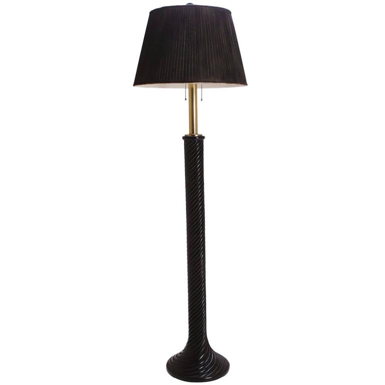 Hollywood Ebony Resin And Brass Swirl Floor Lamp For At 1stdibs Hollywood Ebony Resin And Brass Swirl Floor Lamp For