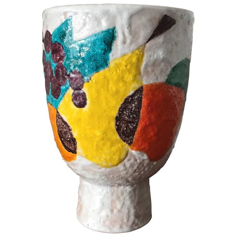 Unusual Italian Ceramic Vase for Raymor For Sale at 1stdibs