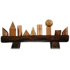 Mid-20th Century Wooden Educational Geometric Shapes
