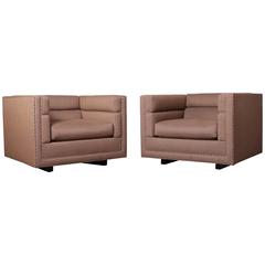 Pair of Club Chairs by Dunbar 2
