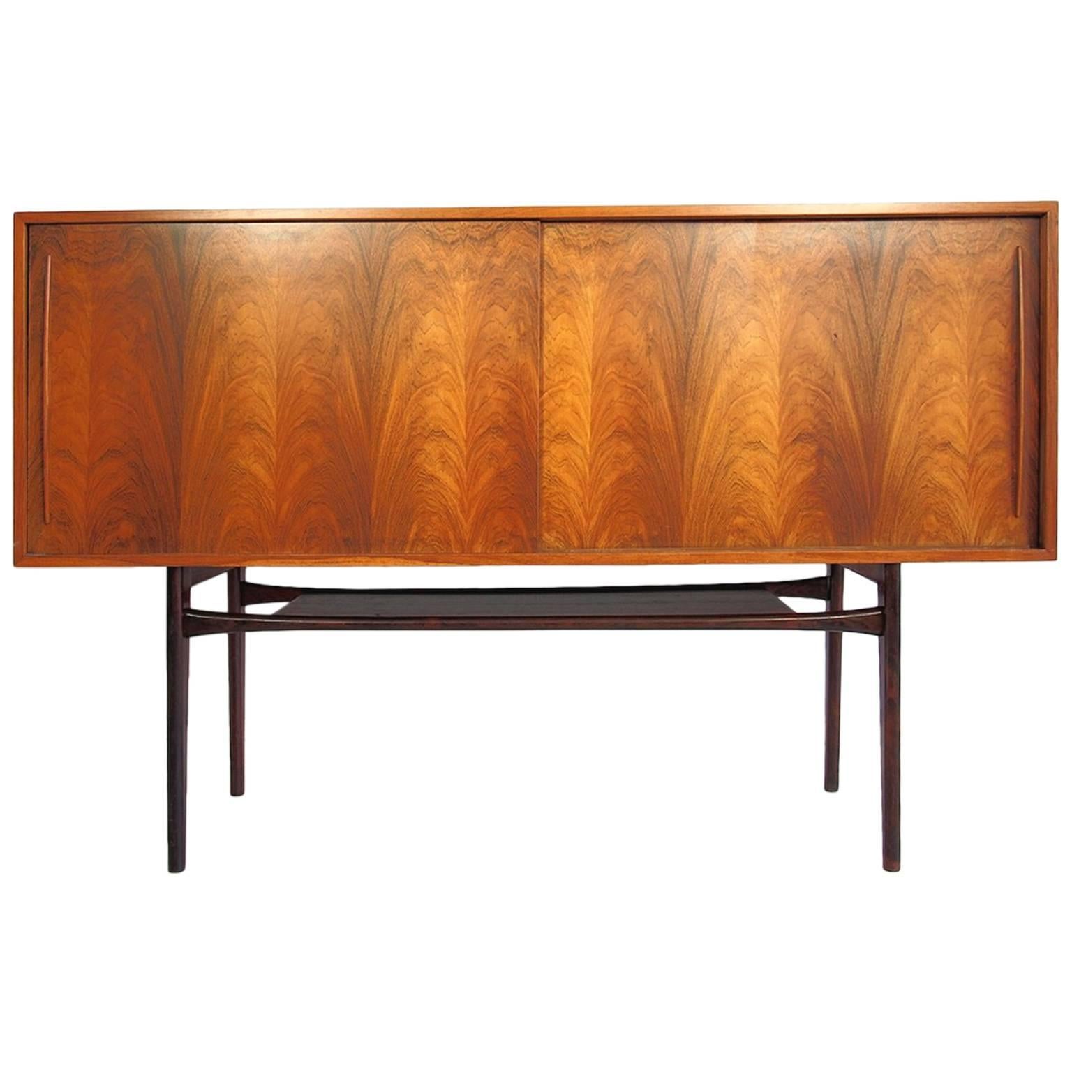 Mid-20th Century Rosewood Sideboard with Sliding Doors