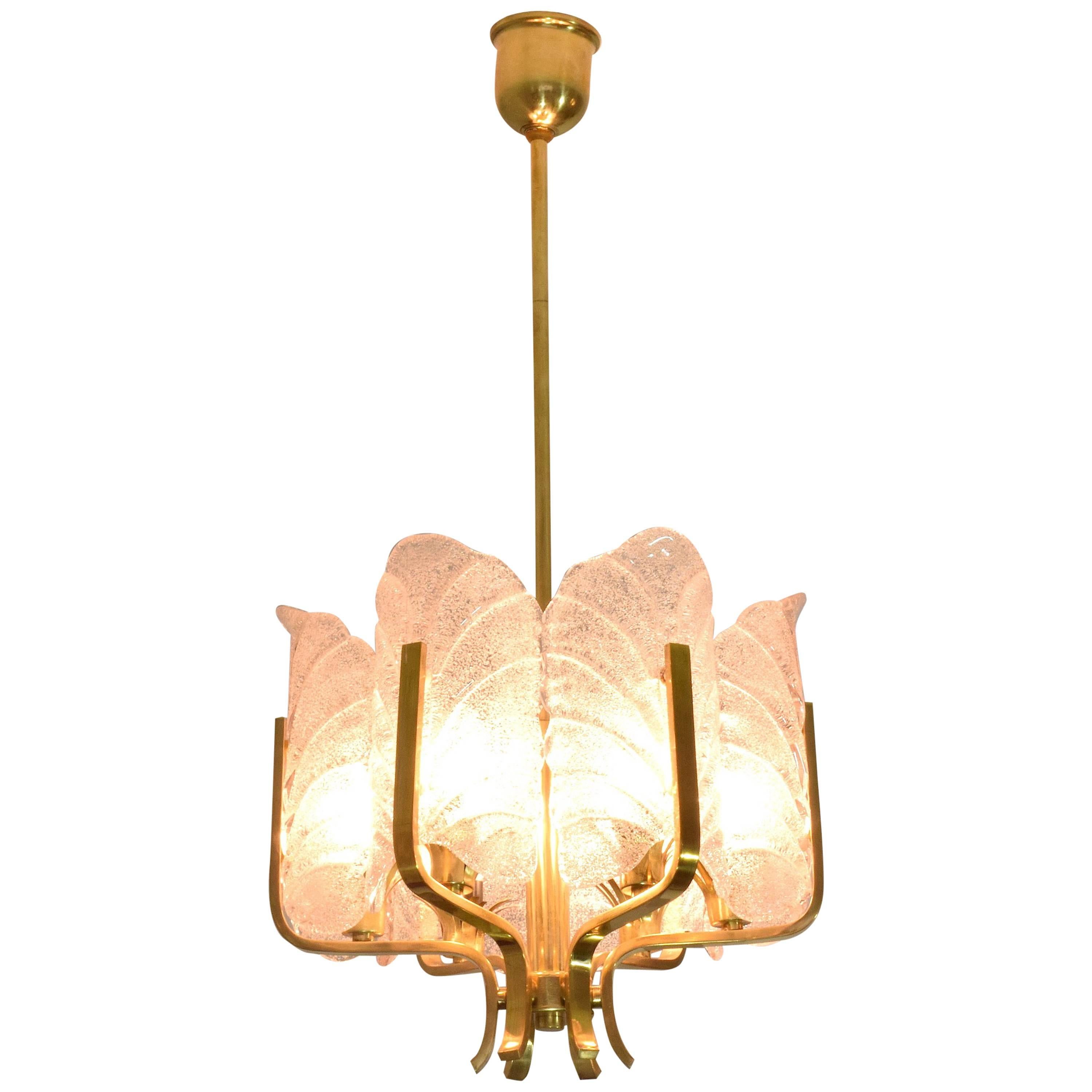 Murano Glass Chandelier by Carl Fagerlund for Orrefors, 1960's