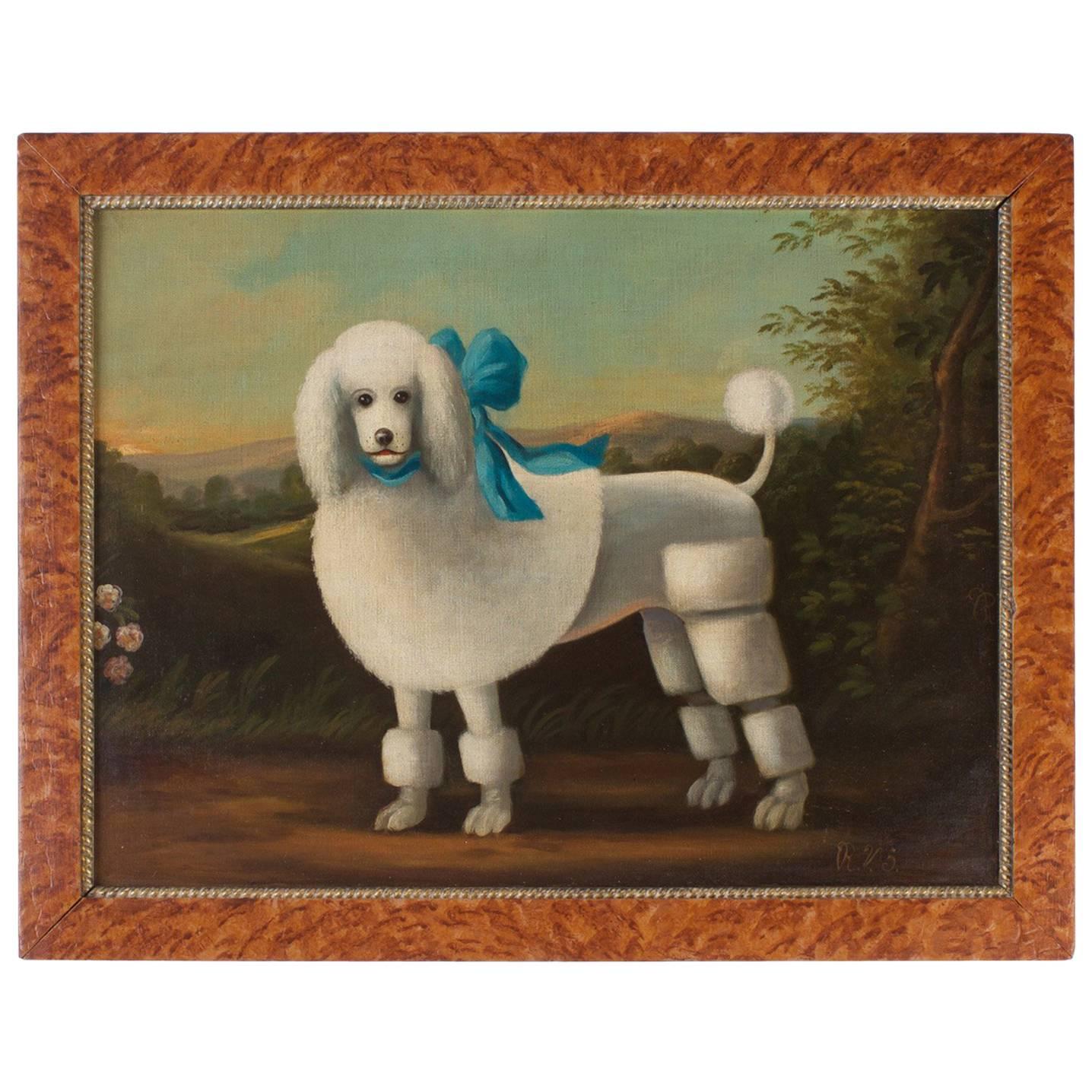 Vintage Folky Poodle Painting by Ron Lee Van Sweringen