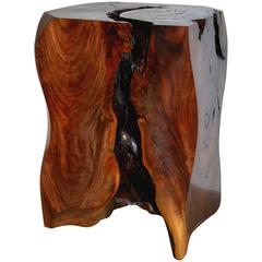 Walnut Hand-Carved Side Table by Caleb Woodard 1
