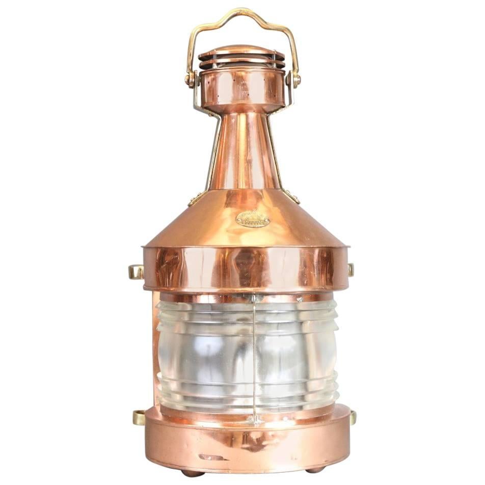 Massive Copper Ship's Masthead Lantern For Sale