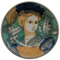 Acquapendente ‘Italy’ Majolica Dish Representing a "Bella”, circa 1590-1600