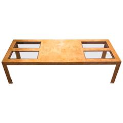 Used Thomasville Burl Wood Expandable Dining Table