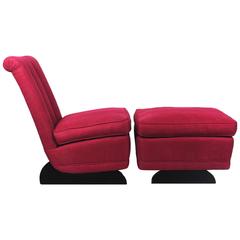 Art Deco Low Chair and Ottoman 6