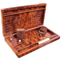 Vintage Burl Backgammon Set