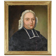 18th Century French Portrait Oil on Canvas