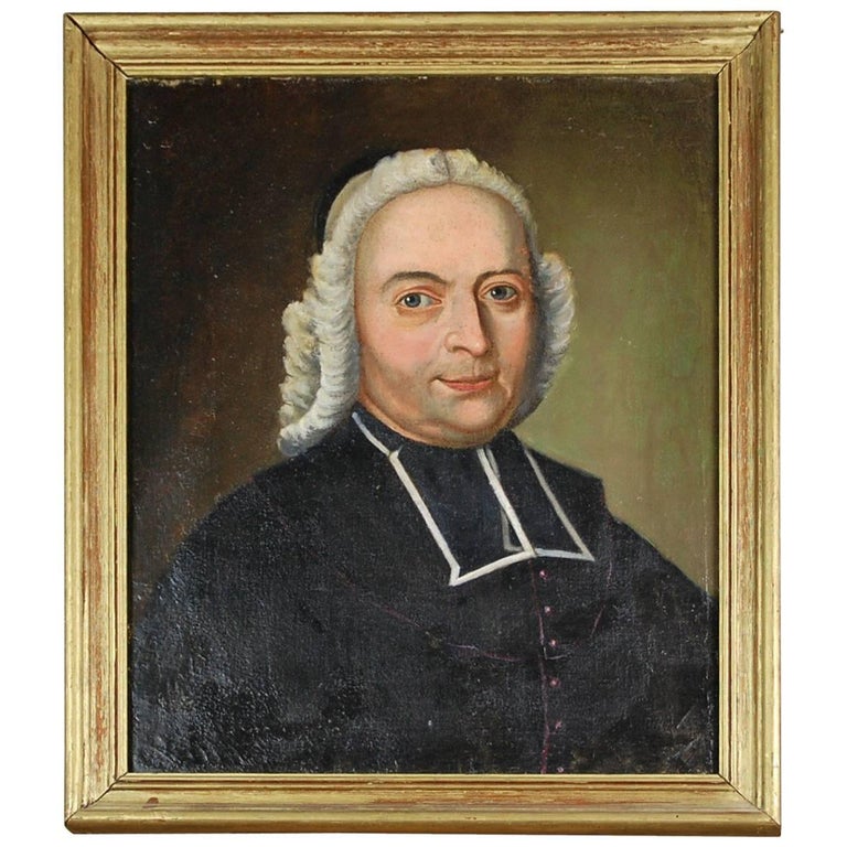 18th Century French Portrait Oil on Canvas For Sale