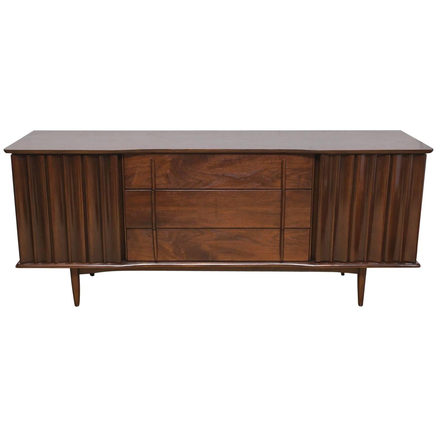 Mid-Century Modern Walnut Credenza by United Furniture