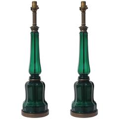 Pair of Italian Glass Lamps