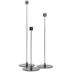 Pin Candle Sticks with Three Sizes, Handcrafted in Brass with Patinated Finishes