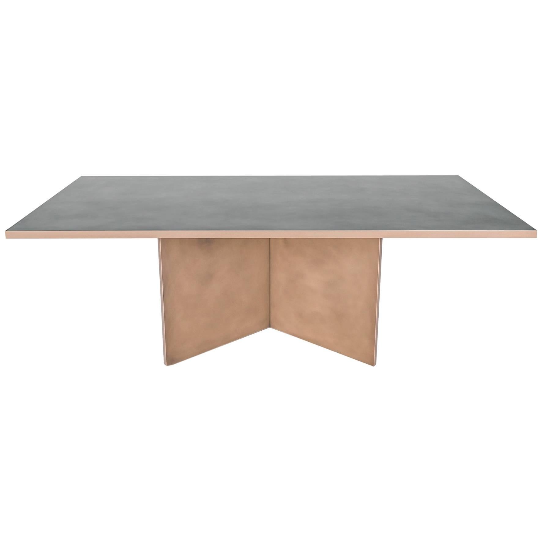 Vega Dining Table, Customizable Metal and Dimensions