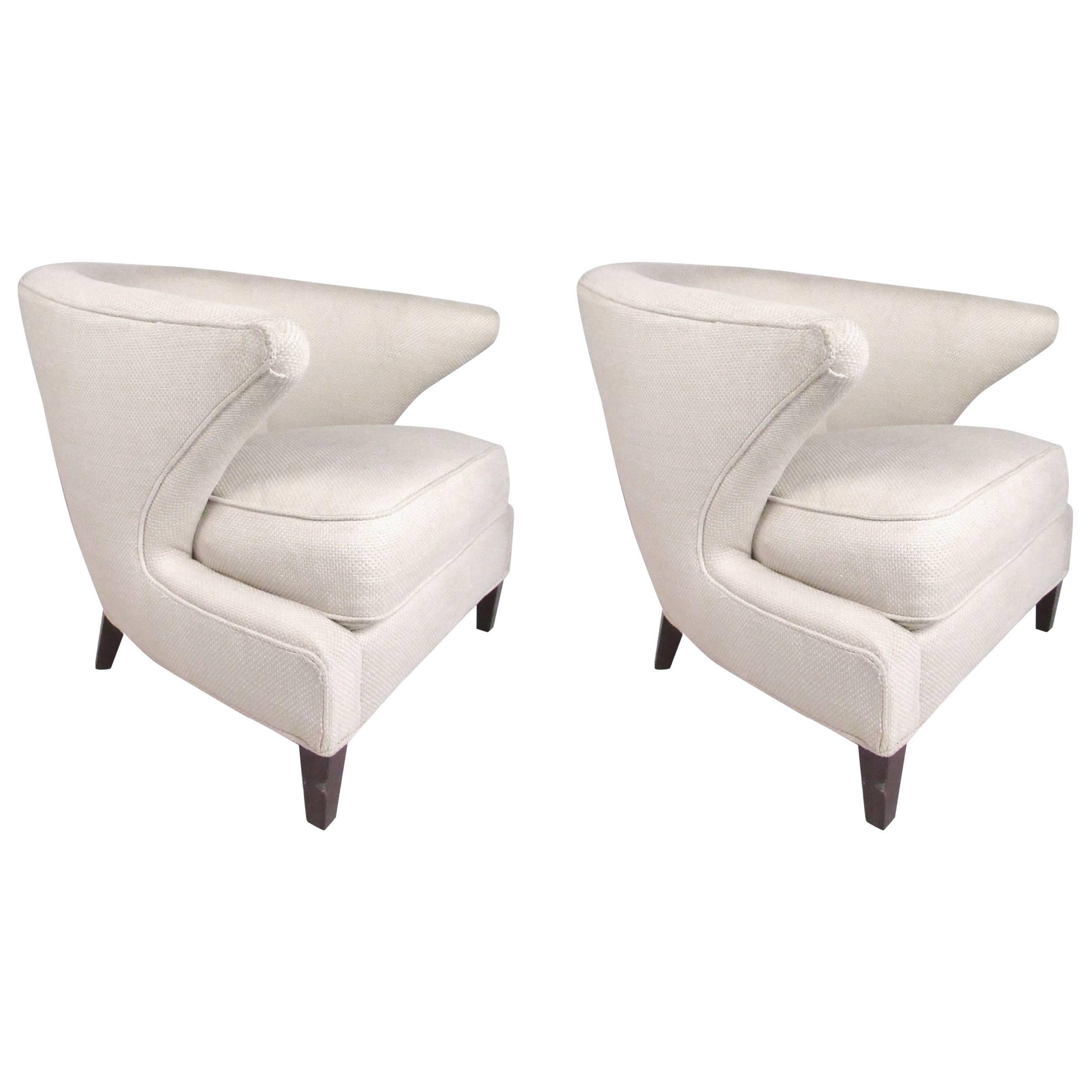 Pair of Modern Thayer Coggin Lounge Chairs