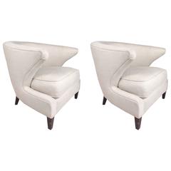 Pair of Modern Thayer Coggin Lounge Chairs